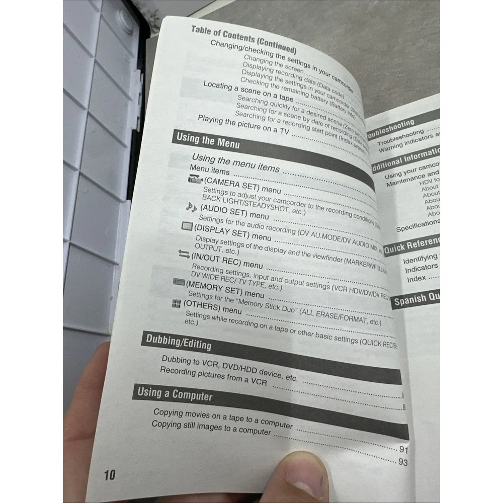 Sony HDR-FX1000 Handycam HDV Camcorder Operating Guide Manual ONLY